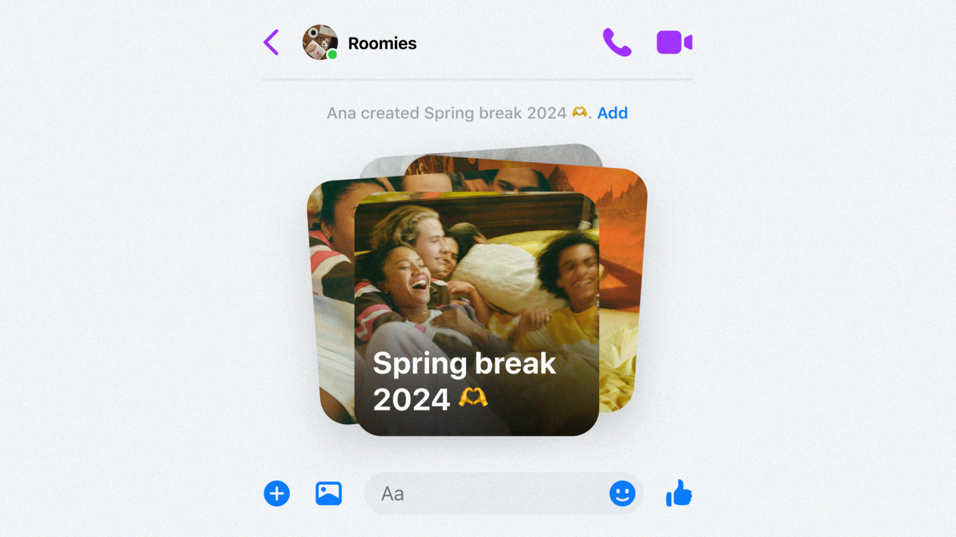 An image of a shared album on Messenger.