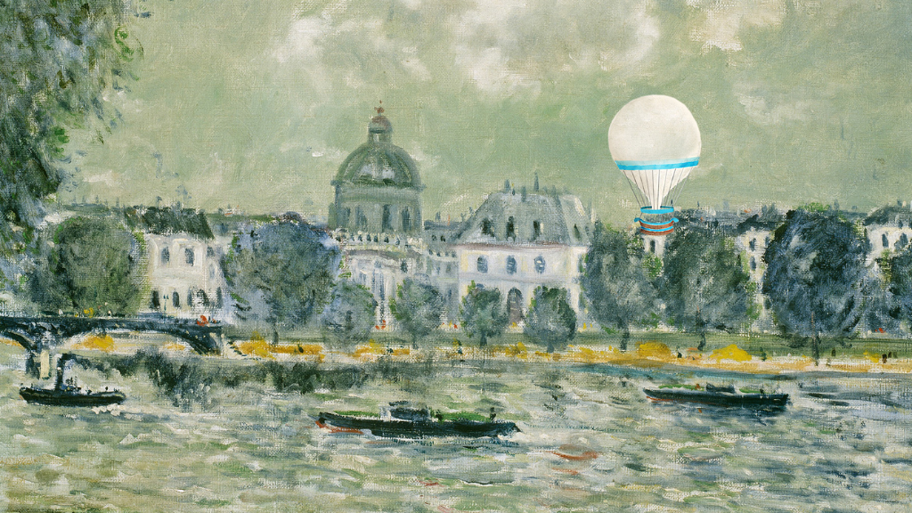 Landscape along the Seine with the Institut de France and the Pont des Arts