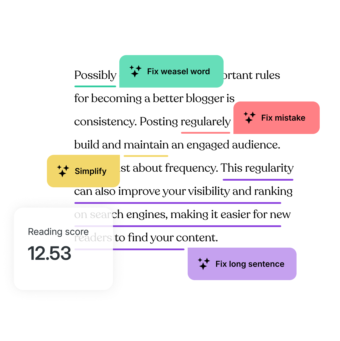 long sentence with structural suggestions from Jetpack